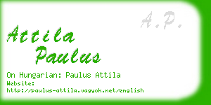 attila paulus business card